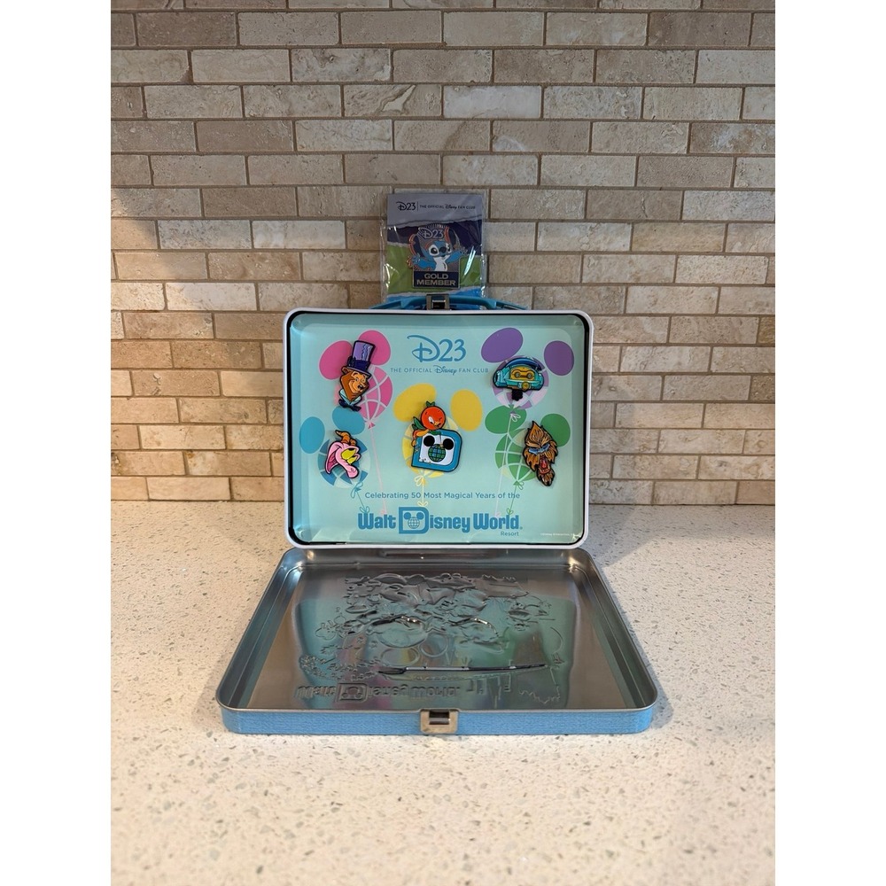 Disney 2022 D23 GOLD MEMBER Vacation Kingdom Lunchbox Florida's Fab Five Pin Set